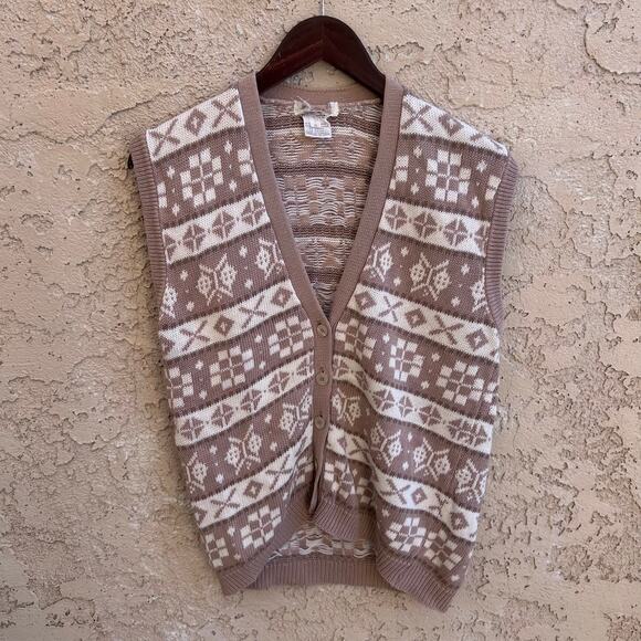 Vintage Southwestern Knitted Button Front Sweater Vest Size Small - Picture 1 of 4
